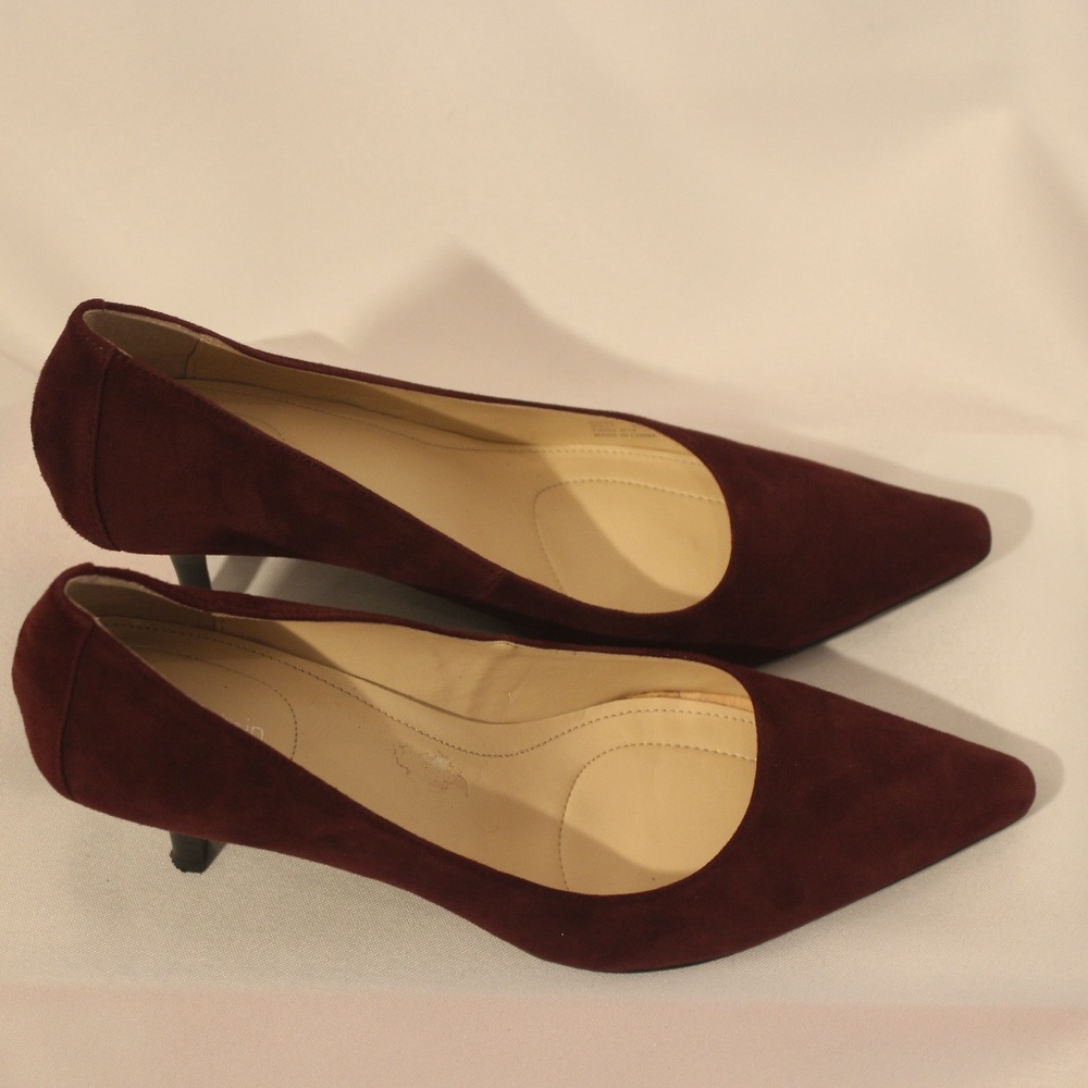 Pointed Toe Pumps in maroon